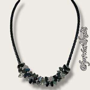 Bundle Sale 3 for $15 | Hematite Chip and Quartz Necklace – 16” with Barrel Clas